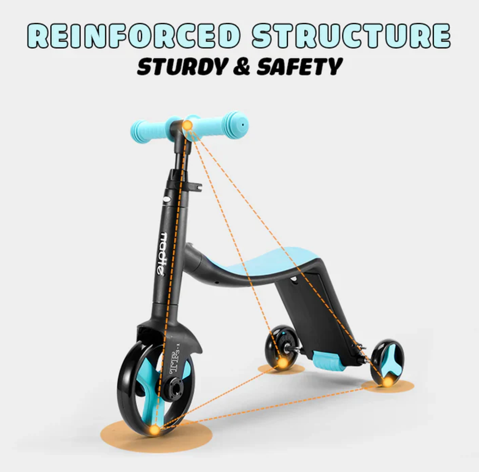 Kids 3-in-1 Convertible Scooter