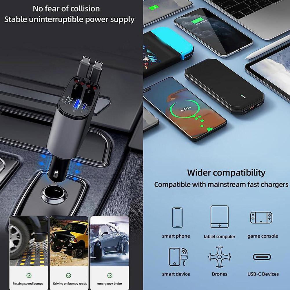Car Charger Retractable 4 in 1