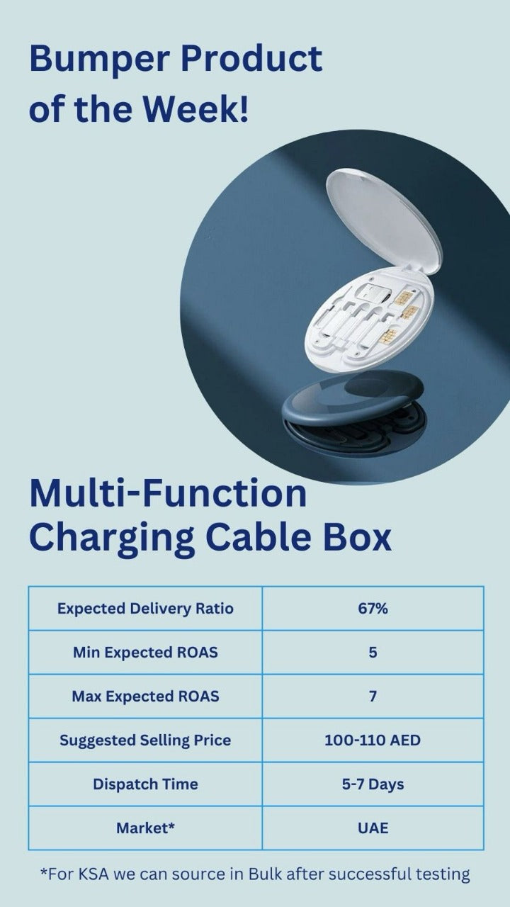 Multi-function Charging Cable Storage Box